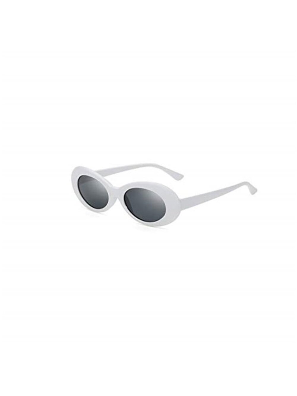 Oval Mod Retro Vintage Sunglasses Round Lens (White)